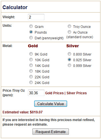 Price of sterling best sale silver by ounce